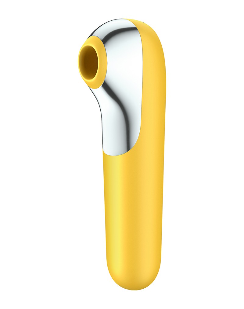 Satisfyer Dual Love Вакуумный стимулятор с вибрацией жёлтый